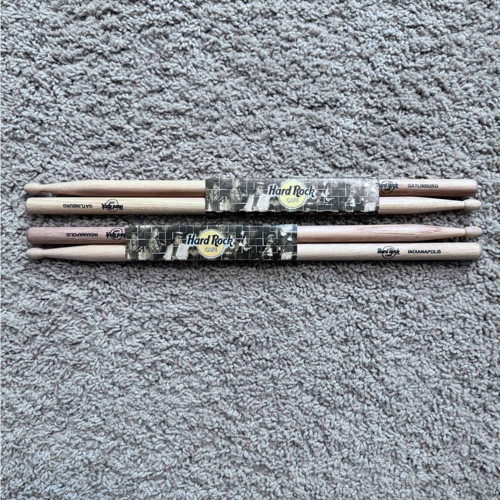 Hard Rock Cafe Drumsticks (2sets): Indianapolis and Gatlinburg